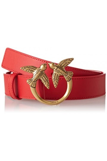 Pinko Love Berry Simply Belt H3 VIT. Ceinture, Z99o_Noir-Old Silver, M Femme