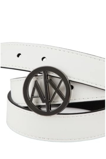 Armani Exchange Circle Logo Buckle Belt Ceinture, Noir, XL Femme