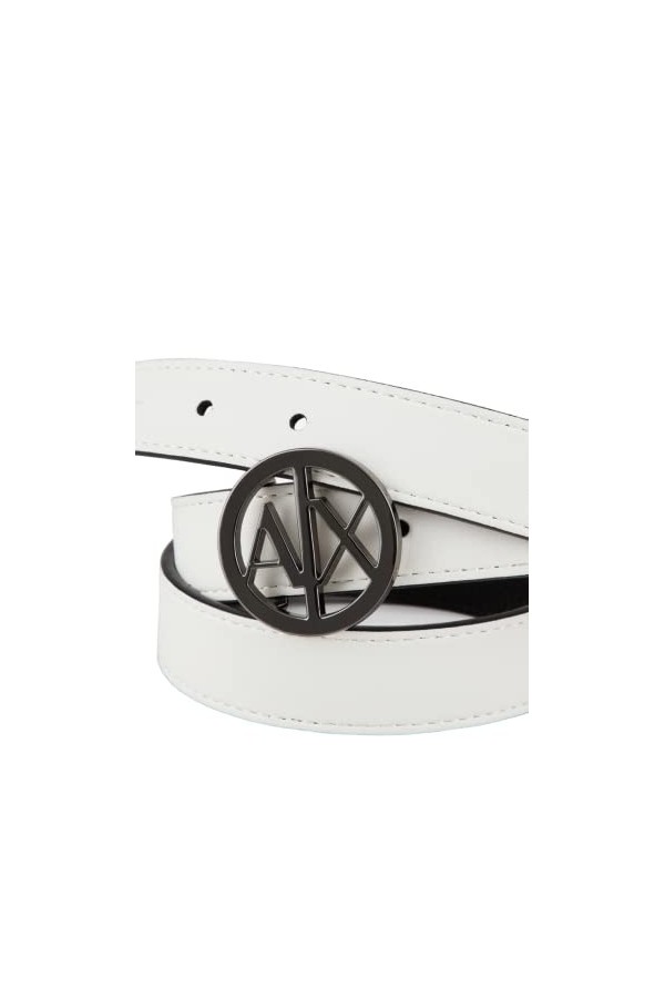 Armani Exchange Circle Logo Buckle Belt Ceinture, Noir, XL Femme