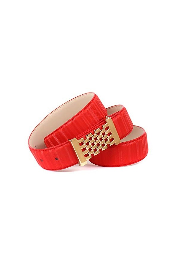 Anthoni Crown Ledergürtel Ceinture, Rot, 90 Femme