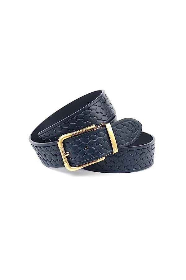 Anthoni Crown Ceinture pour Femme, Bleu foncé, 110 cm Mixte