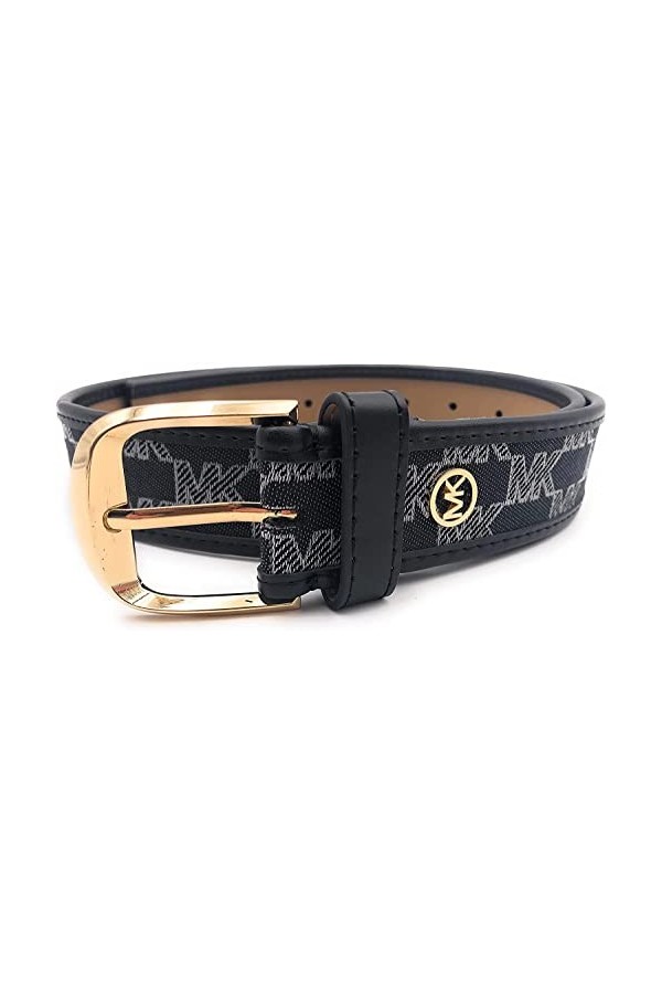 Michael Kors Ceinture I Ceinture pour femme I Noir I Taille M I 102 cm avec boucle mesurée I Largeur 4 cm I Boucle rectangula