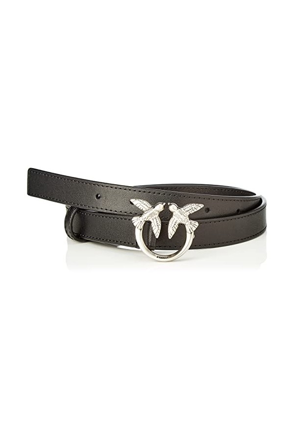 Pinko Love Berry Simply Belt H2 VIT. Ceinture, Z99o_Noir-Old Silver, S Femme