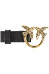 Pinko Love Berry Simply H2 Belt Vis Ceinture, Z99q_Noir-Antique Gold, M Femme