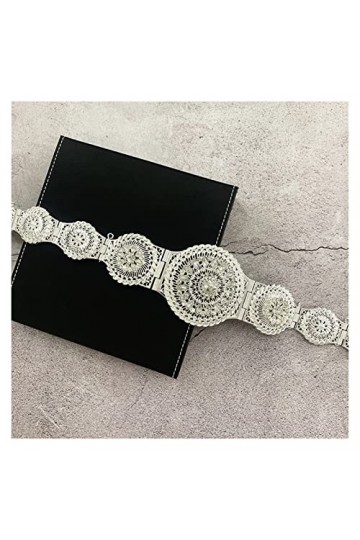 Ceinture Pensée marocaine Caftan Mariage Or Argent Couleur Métal Courroie for Femmes Cristal Taille Bijoux Corps Body Belt L