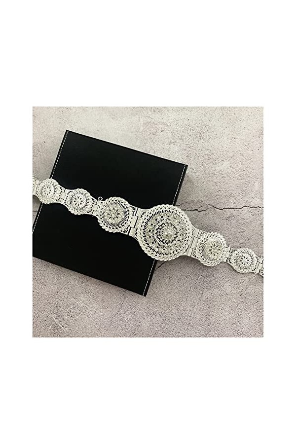 Ceinture Pensée marocaine Caftan Mariage Or Argent Couleur Métal Courroie for Femmes Cristal Taille Bijoux Corps Body Belt L