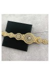 Ceinture Pensée marocaine Caftan Mariage Or Argent Couleur Métal Courroie for Femmes Cristal Taille Bijoux Corps Body Belt L