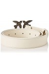 Pinko Love Berry Simply H3 Belt Vis Ceinture, Z14o_Blanc-Old Silver, M Femme