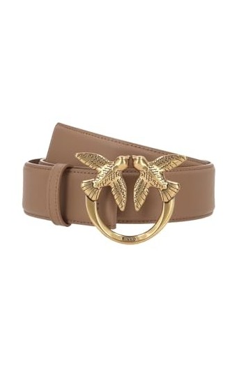 Pinko Love Berry H4 Belt Veau Set Ceinture, D01q_Biscuit Gingembre-Antique Gold, M Femme