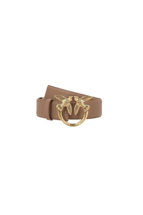Pinko Love Berry H4 Belt Veau Set Ceinture, D01q_Biscuit Gingembre-Antique Gold, M Femme