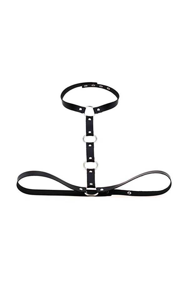 Ceinture gothique en cuir synthétique pour femme avec anneaux toriques