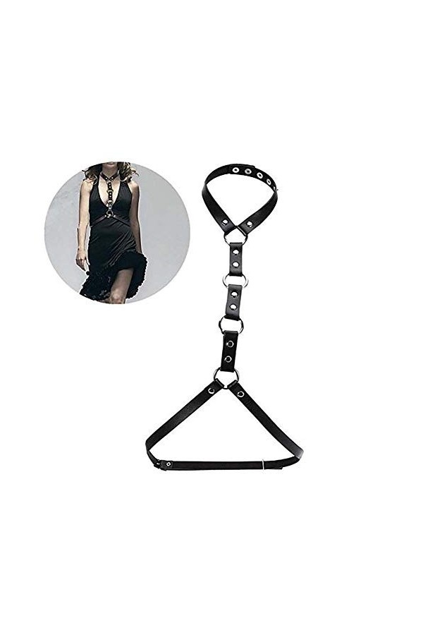 Ceinture gothique en cuir synthétique pour femme avec anneaux toriques