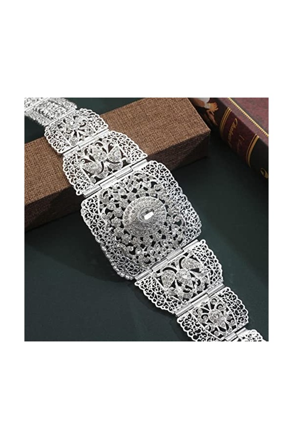 Ceintures de mariage en plaqué or de luxe Arabesque Design Ceintures en strass vert rouge pour femmes Bijoux de mariée du Moy