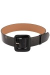Disimlarl Ceinture fine en cuir verni rétro avec robe pour femme, Noir , taille unique