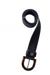 Tommy Hilfiger Ceinture en cuir pour femme avec boucle en D Motif léopard Noir - Noir - 75 cm