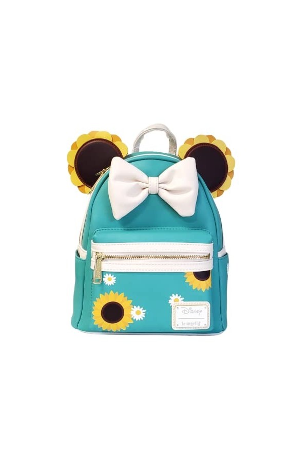 Loungefly Disney Sac à bandoulière double bandoulière Motif tournesol Minnie, Multicolore