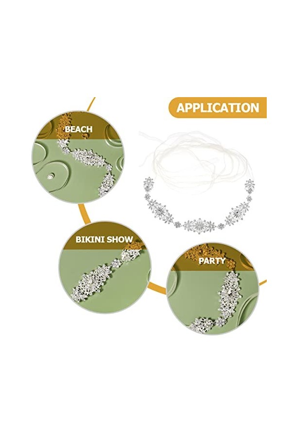 Abaodam 5 Pièces De Mariage Strass Ceinture Robe De Soirée Ceinture Perle Taille Ceinture Sans Boucle Femmes Ceinture Robe Ce