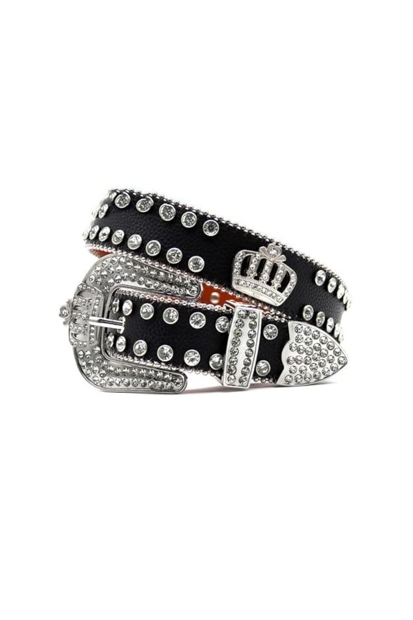 Ceinture punk strass pour jeans boucle ardillon mode pour femmes hommes ceinture, Wjj-1, 130 cm