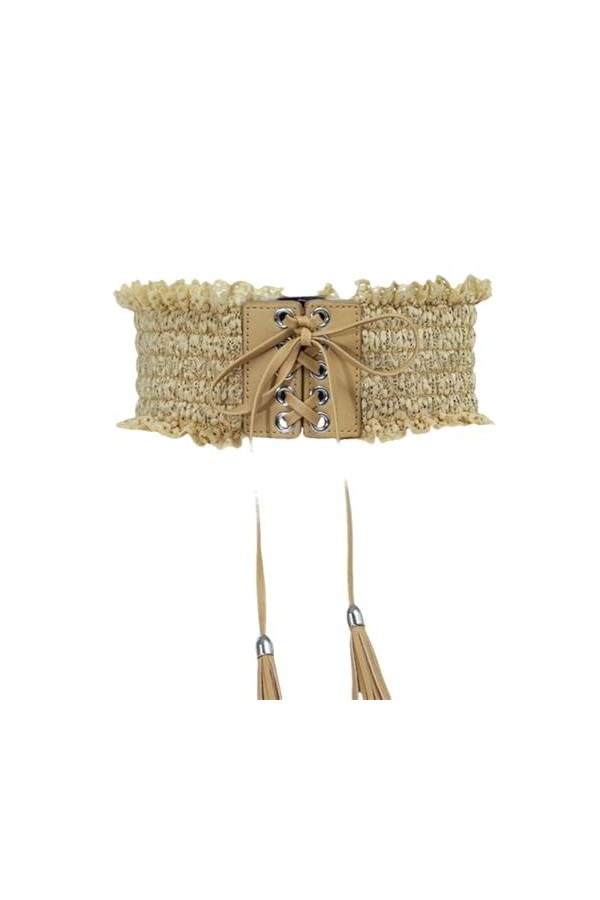 Disimlarl Ceinture large élastique en tissu pour femme, Dark En8, taille unique