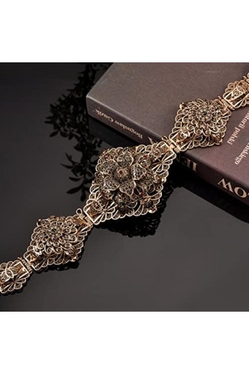 Ceinture de couleur or pour les femmes robe taille ceinture bijoux de mariage robe cadeaux de mariée-or foncé