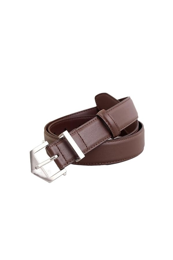 TEidea Ceinture Femme cuir décoratif Pantalon Ceinture couche peau de vache Ceinture Simple Pantalon Ceinture, Brun