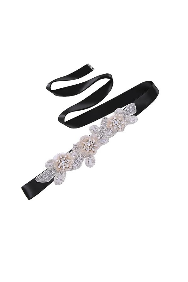 Pulcykp Ceinture en dentelle pour robe de mariée avec strass, Ruban violet., taille unique