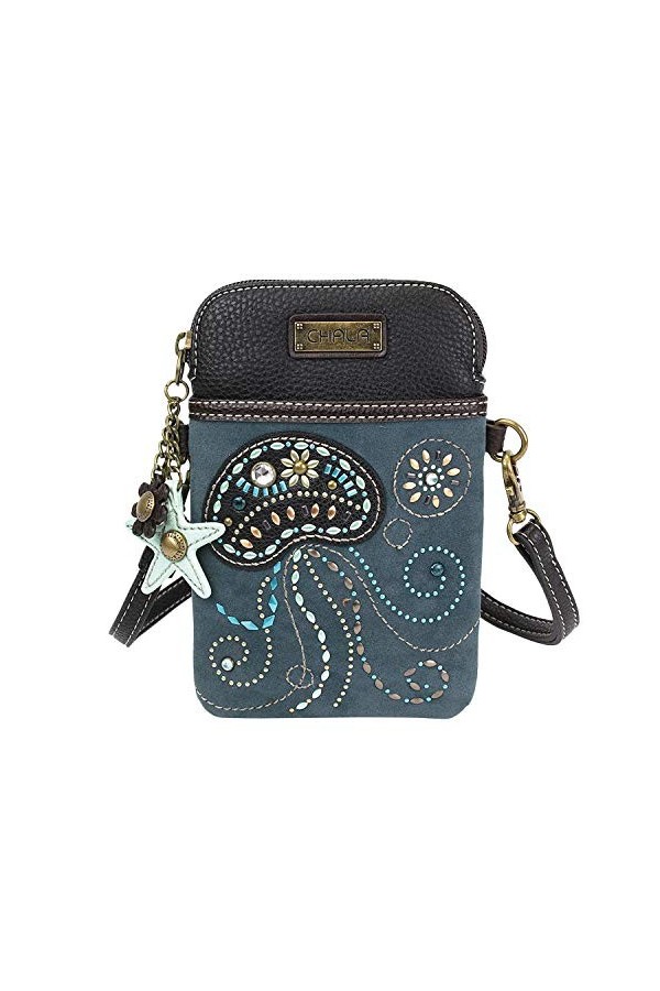 CHALA Sac à bandoulière pour téléphone Portable - Sac à Main Multicolore en Cuir PU pour Femme avec Sangle réglable - Carlin 