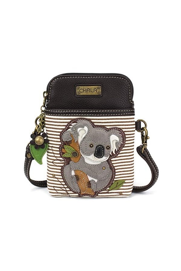 Chala Sac à bandoulière pour téléphone portable - Sac à main en toile multicolore avec sangle réglable, B&w Empreinte de patt