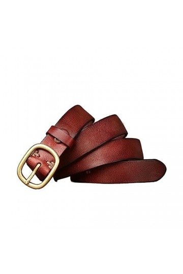 EKLART Ceinture en cuir véritable for femmes, peau de vache, mode qualité, boucle en cuivre, ceintures décontractées Vintage 