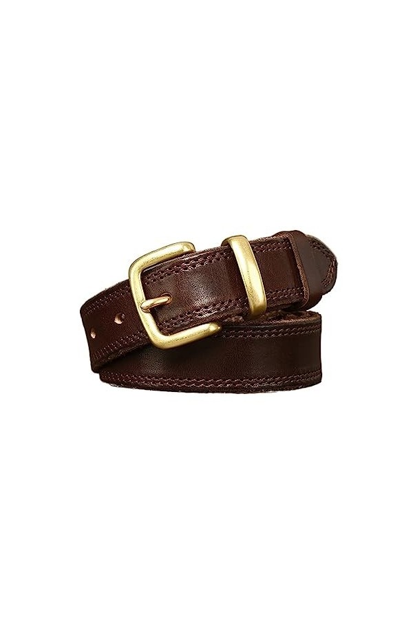 EKLART Ceinture en cuir véritable for femmes peau de vache mode qualité boucle en cuivre Vintage décontracté femmes ceintures