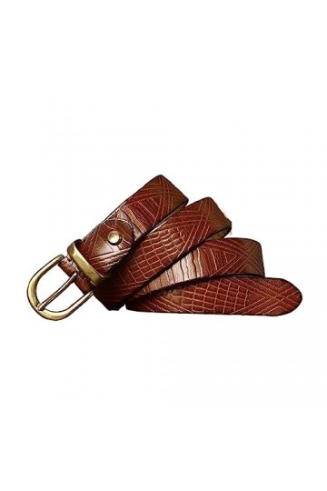 EKLART Ceinture en cuir véritable for femmes peau de vache mode qualité boucle en cuivre femmes ceinture for jean Size : 36i