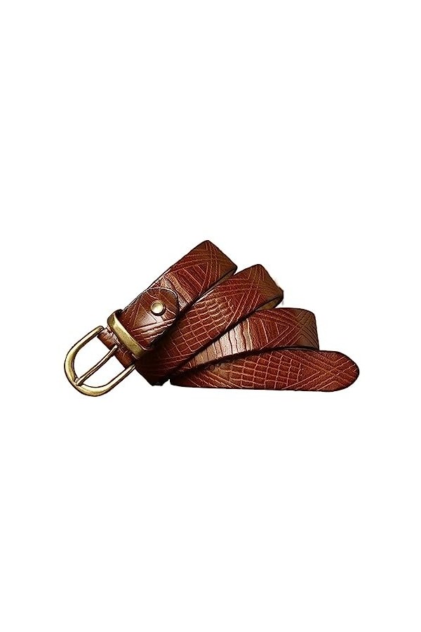 EKLART Ceinture en cuir véritable for femmes peau de vache mode qualité boucle en cuivre femmes ceinture for jean Size : 36i