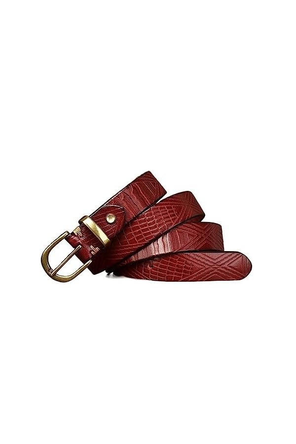 EKLART Ceinture en cuir véritable for femmes peau de vache mode qualité boucle en cuivre femmes ceinture for jean Size : 36i