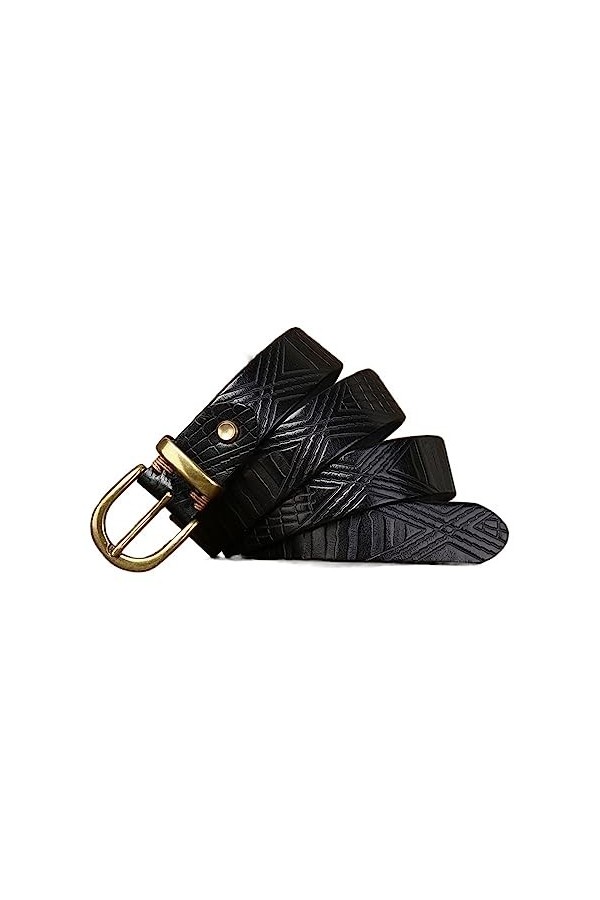 EKLART Ceinture en cuir véritable for femmes peau de vache mode qualité boucle en cuivre femmes ceinture for jean Size : 36i