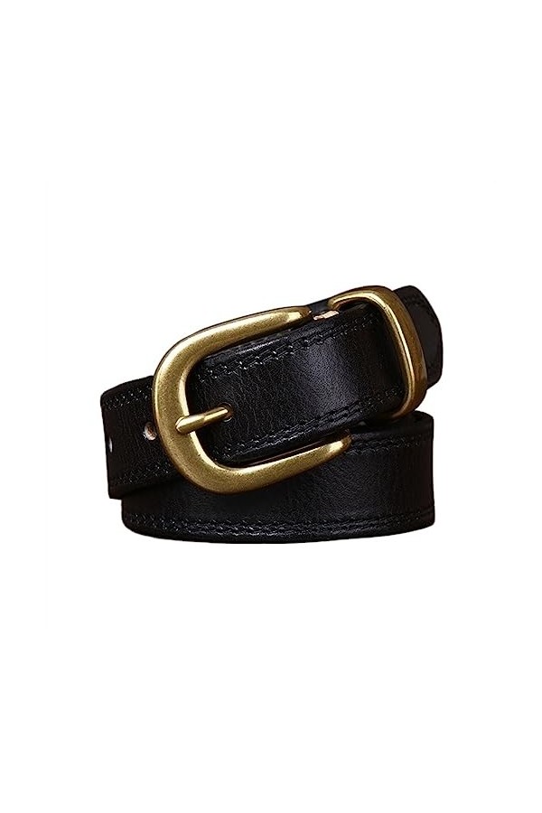 EKLART Femmes ceinture en cuir véritable for femmes femme sangle en peau de vache décontracté boucle de cuivre dames ceinture