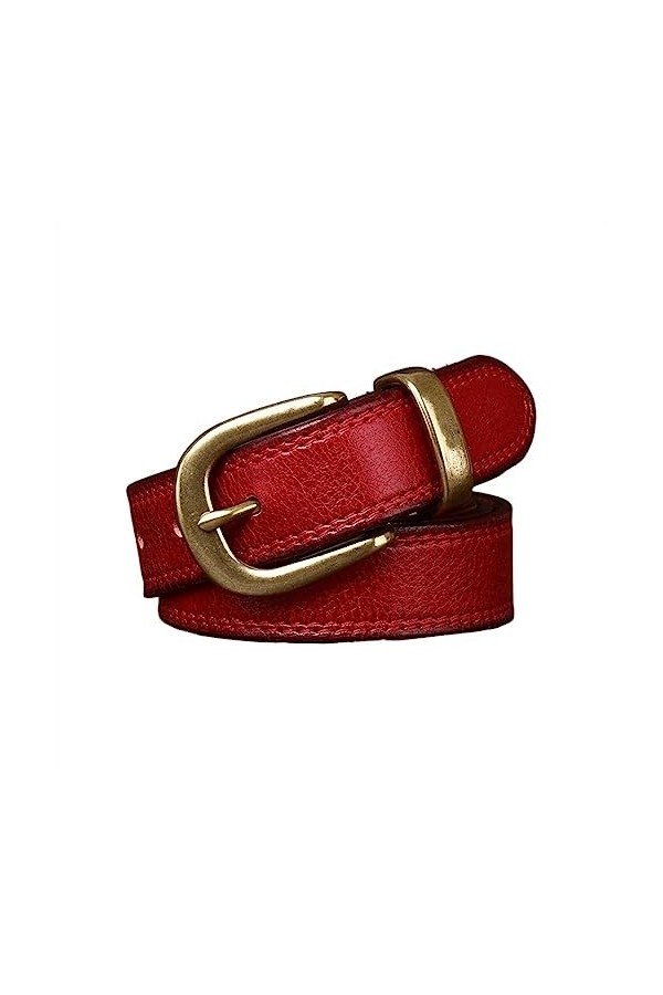 EKLART Femmes ceinture en cuir véritable for femmes femme sangle en peau de vache décontracté boucle de cuivre dames ceinture