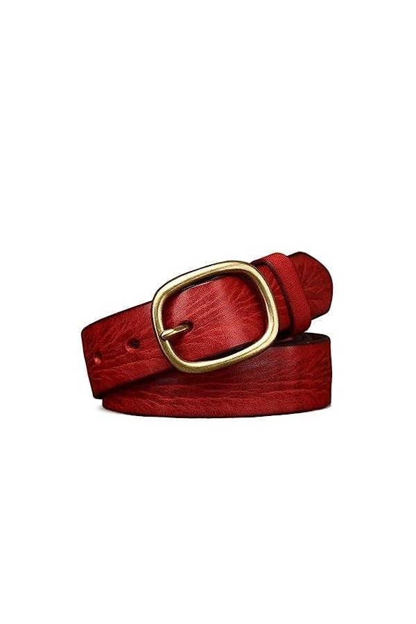 EKLART Ceinture en cuir véritable for femmes, largeur 2,8 cm, ceintures à boucle ardillon en cuivre for femmes, ceintures en 
