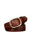 EKLART Ceinture en cuir véritable for femmes, largeur 2,8 cm, ceintures à boucle ardillon en cuivre for femmes, ceintures en 