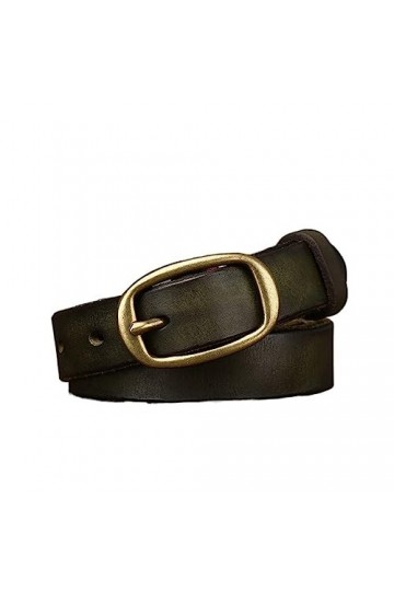 EKLART Ceinture en cuir véritable de peau de vache des femmes de boucle de cuivre for les ceintures réglables de dames de cou