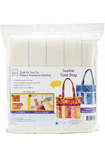 June Tailor JT-1476 Quilt As/Go Sophie Tote Bag None, Blanc