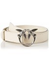 Pinko Love Berry Simply H3 Belt Vis Ceinture, Z14o_Blanc-Old Silver, M Femme