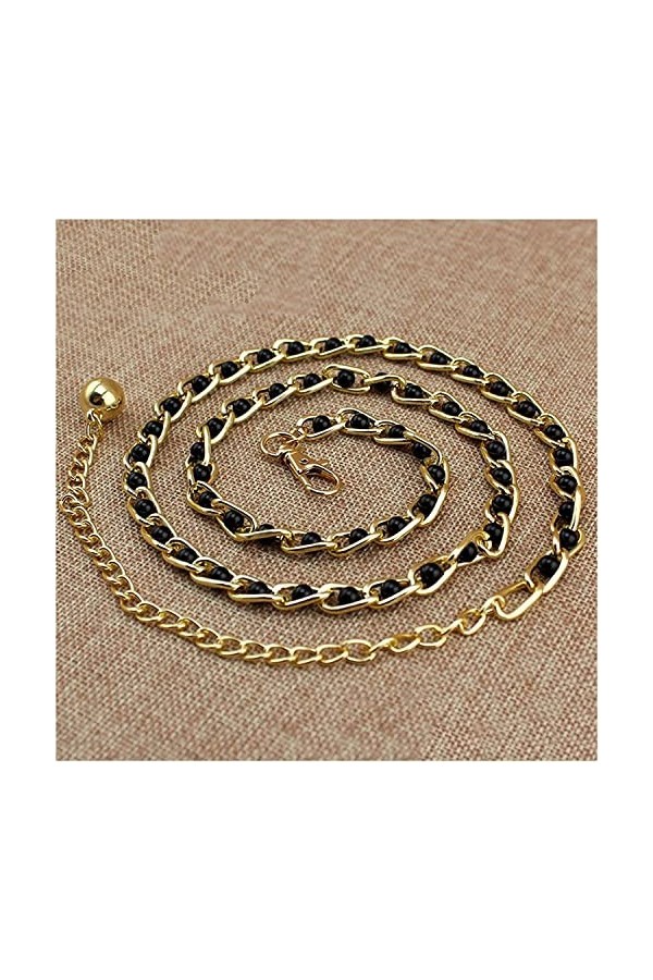 Ceinture Mode Réglable Mince Dames Chaîne De Taille Dames Élégantes en Métal Femmes Sangle Robe Ceinture Perle Vêtements Déco