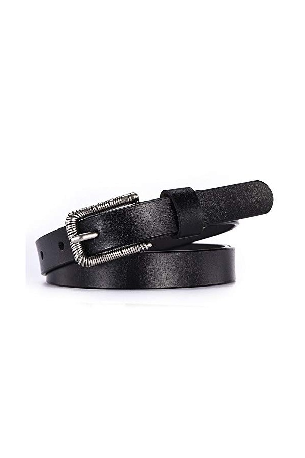 Ceinture Confortable Femme Homme Cuir Maigre Couleur Unie Boucle Ardillon Taille Simple pour Filles Dames Ceintures pour Jean