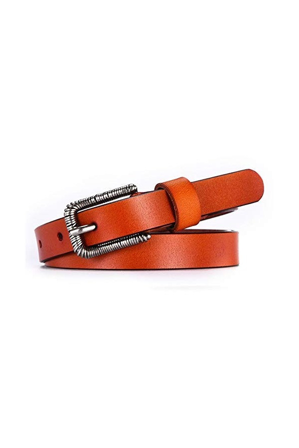 Ceinture Confortable Femme Homme Cuir Maigre Couleur Unie Boucle Ardillon Taille Simple pour Filles Dames Ceintures pour Jean
