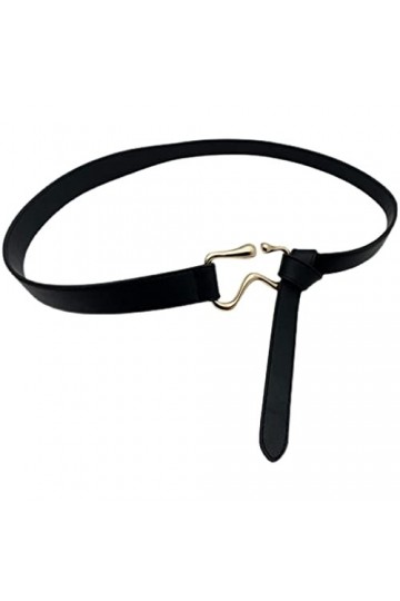 Xwwdp Courrande nouée Noir Simple Association Femme Costume Manteau en métal irrégulier Boucle de style coréen Beltonnette fe