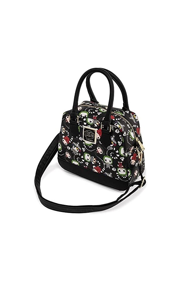 Loungefly 196569 Sac à bandoulière Beetlejuice AOP, Multicolore