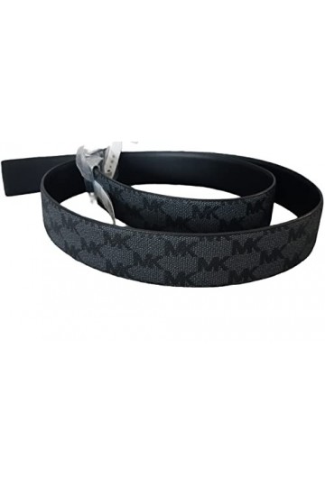 Michael Kors Neuf Original Reversible Femmes Logo Ceinture Boucle argent Size XL Gris/noir