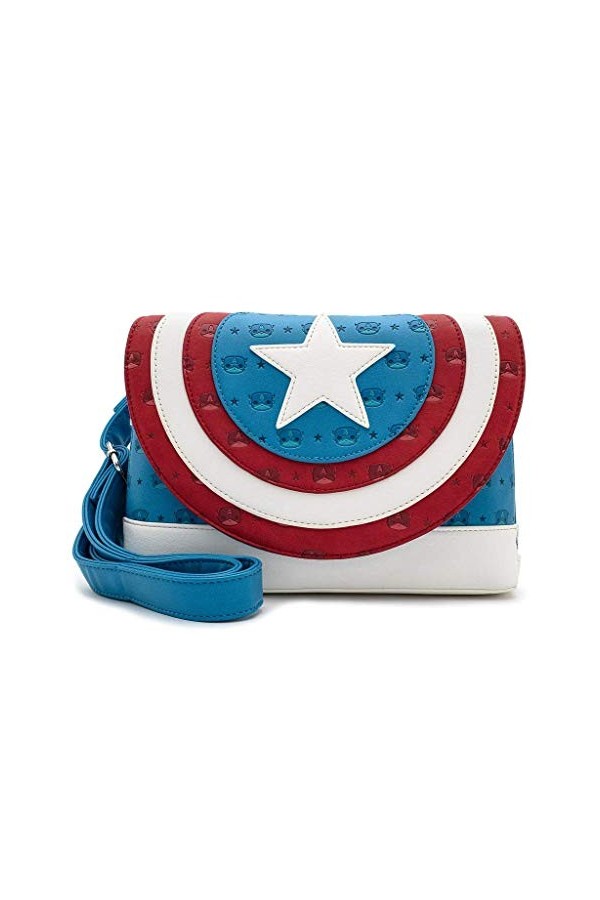 Captain America Loungefly - Pop! by Loungefly - Captain America Logo Femme Sac à bandoulière Multicolore