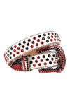 Ceinture à strass pour femme - Ceinture cloutée - Boucle en diamant - Sangle en cuir - Cristal