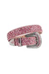 Ceinture de luxe à strass pour enfants - Ceinture de cowboy et cowgirl - Pour jeans Cinto de strass - Bleu - 90 cm